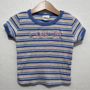 Vintage Girls Cherokee Striped Embroidered Shirt